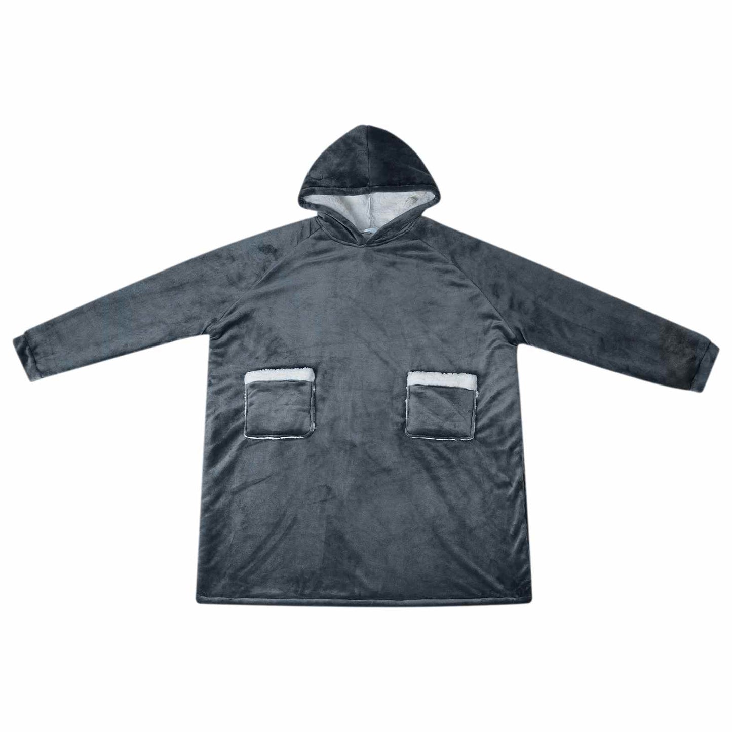 Blanket Hoodie Navy Blue M Fleece and Flannel