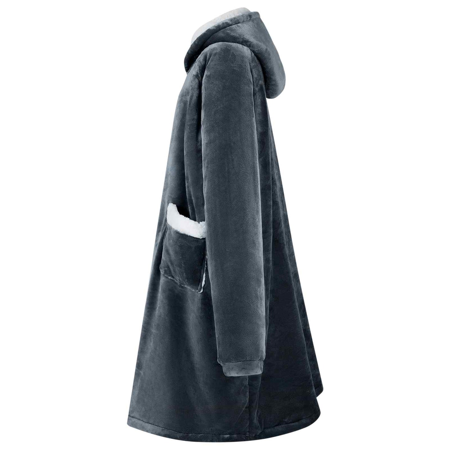 Blanket Hoodie Navy Blue M Fleece and Flannel