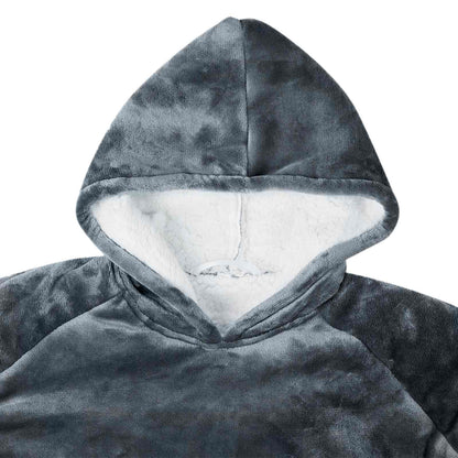 Blanket Hoodie Navy Blue M Fleece and Flannel
