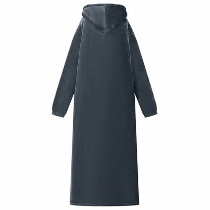 Blanket Hoodie Navy Blue M Fleece and Flannel