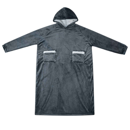 Blanket Hoodie Navy Blue M Fleece and Flannel