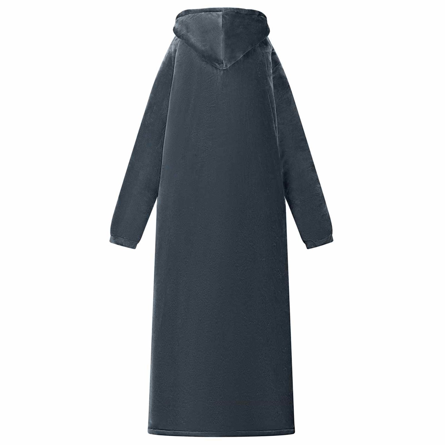 Blanket Hoodie Navy Blue L Fleece and Flannel