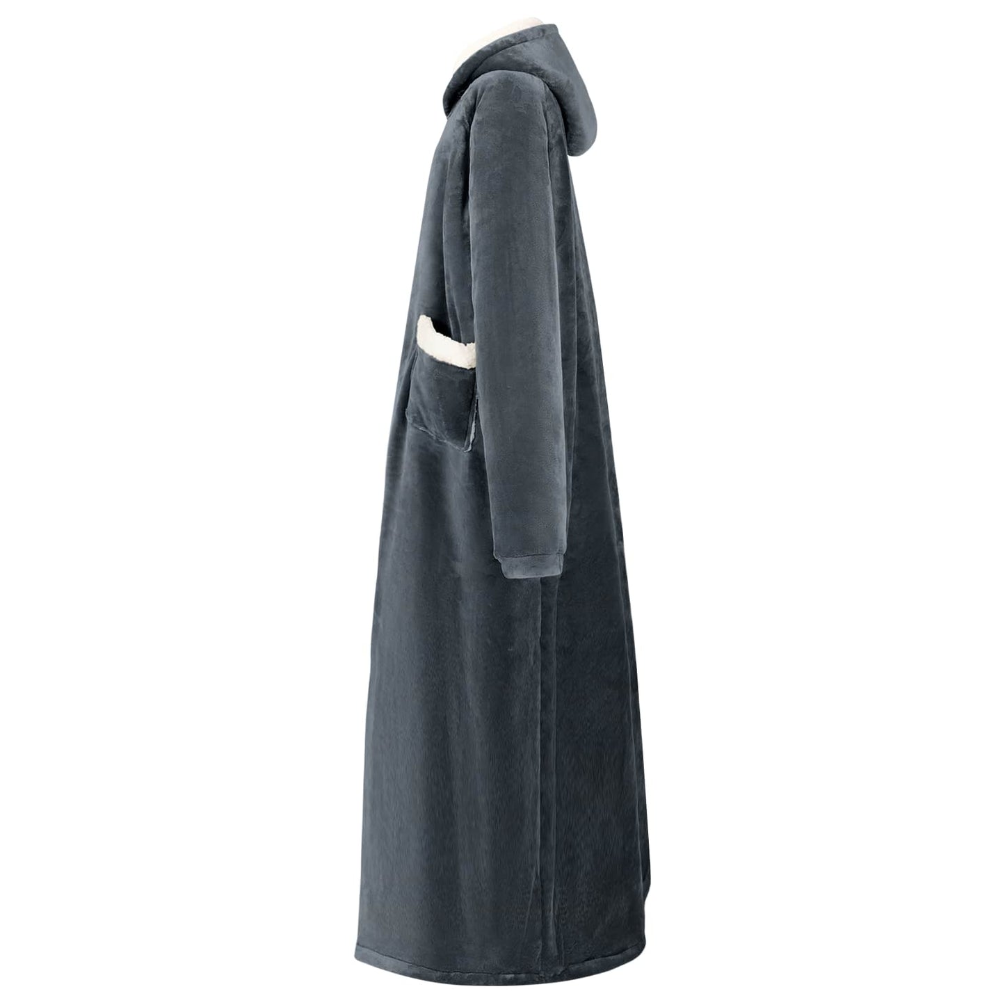 Blanket Hoodie Navy Blue L Fleece and Flannel