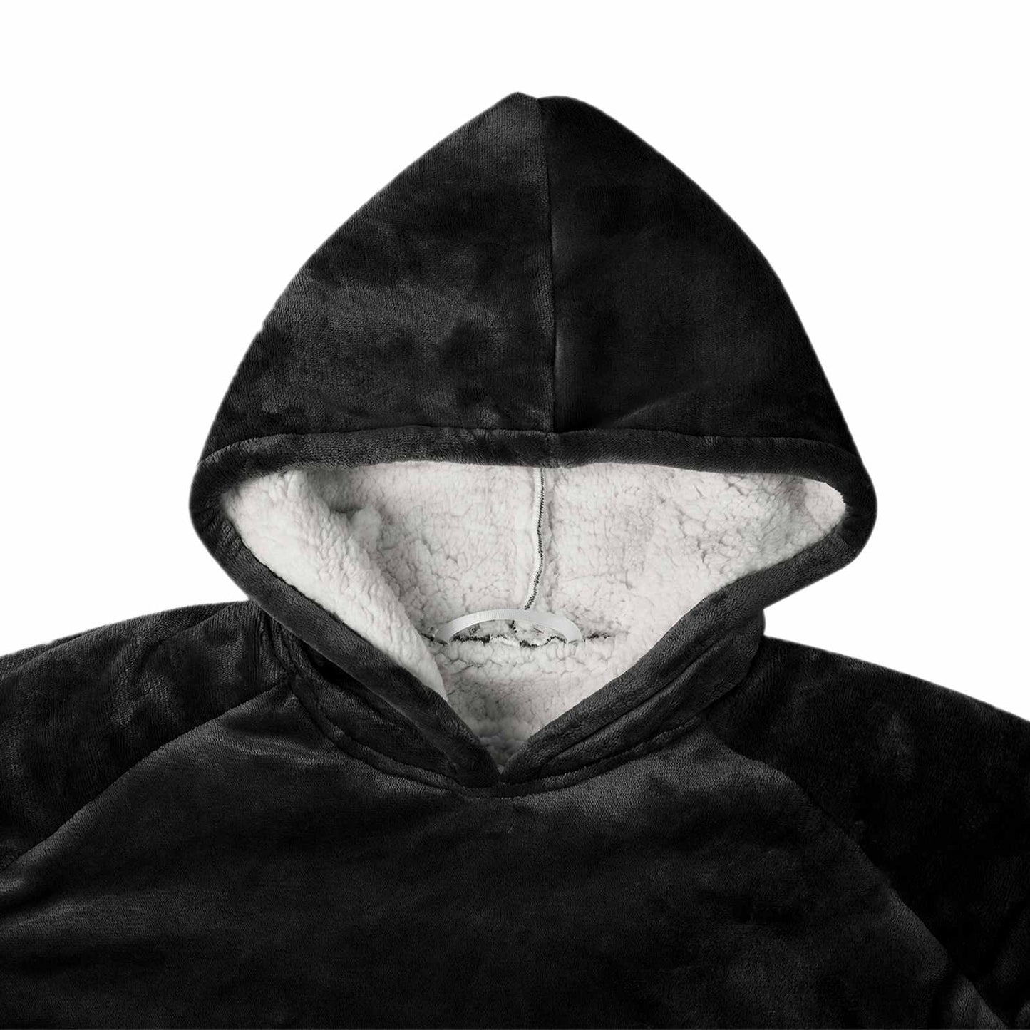 Blanket Hoodie Black M Fleece and Flannel