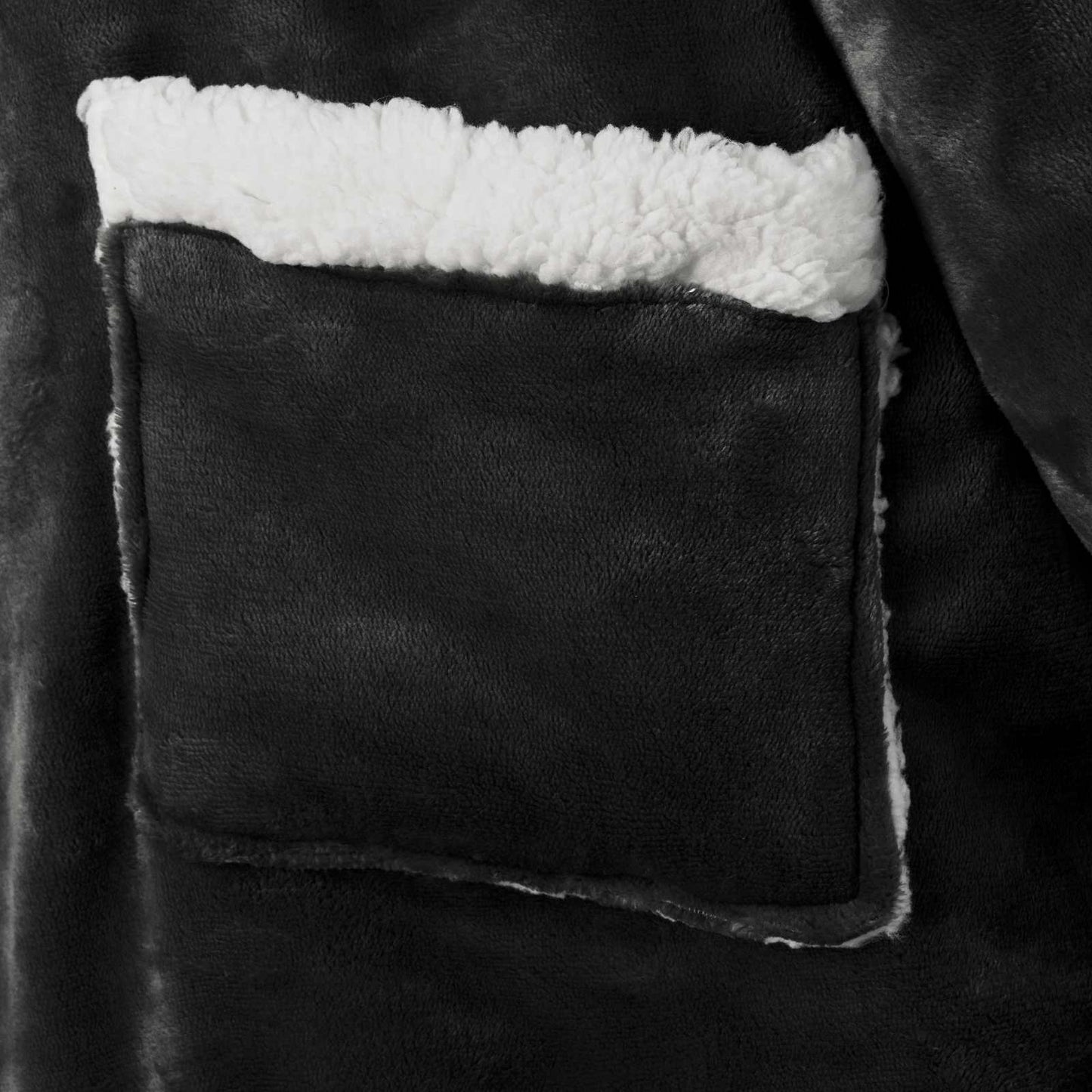 Blanket Hoodie Black L Fleece and Flannel