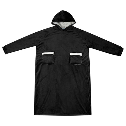 Blanket Hoodie Black M Fleece and Flannel