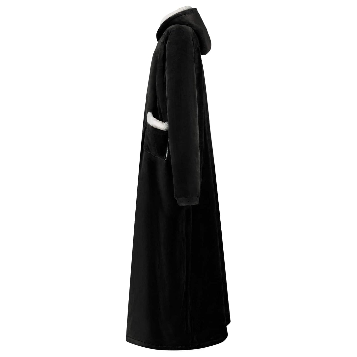 Blanket Hoodie Black M Fleece and Flannel