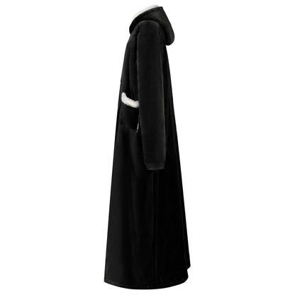 Blanket Hoodie Black M Fleece and Flannel