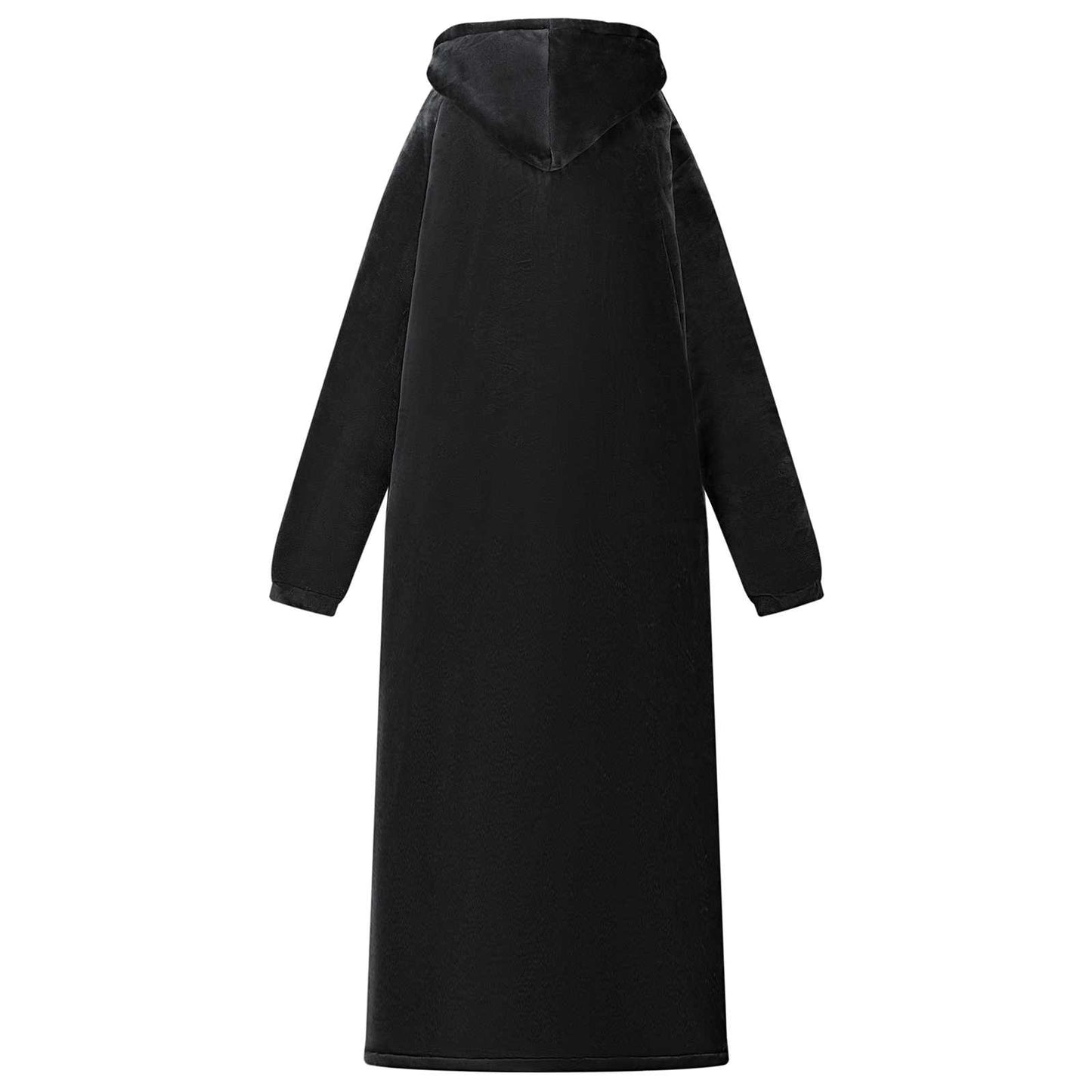 Blanket Hoodie Black L Fleece and Flannel