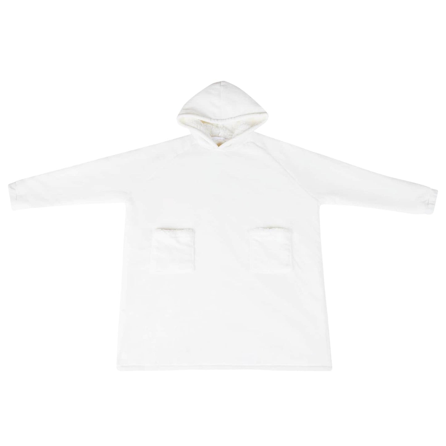 Blanket Hoodie White M Fleece and Flannel