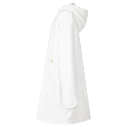 Blanket Hoodie White L Fleece and Flannel