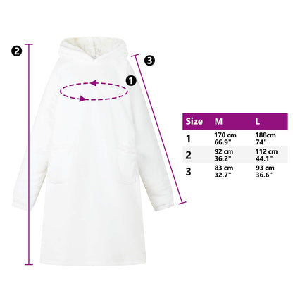 Blanket Hoodie White L Fleece and Flannel