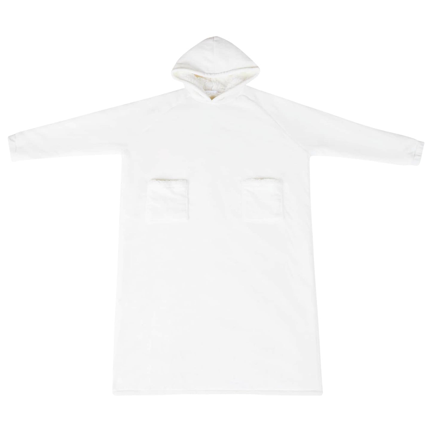 Blanket Hoodie White M Fleece and Flannel