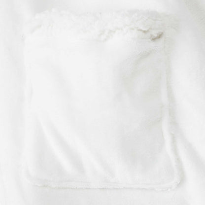 Blanket Hoodie White L Fleece and Flannel