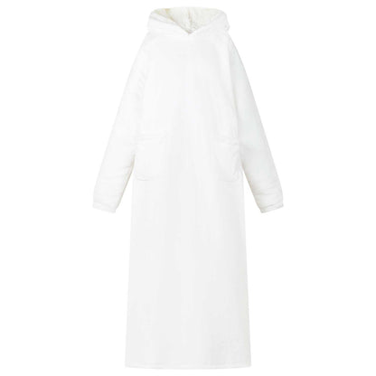 Blanket Hoodie White L Fleece and Flannel