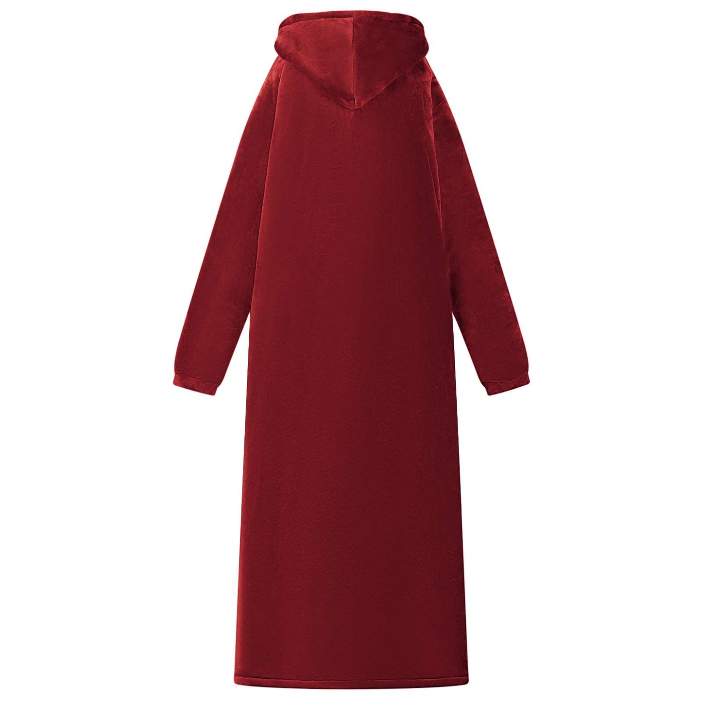 Blanket Hoodie Bordeaux Red M Fleece and Flannel