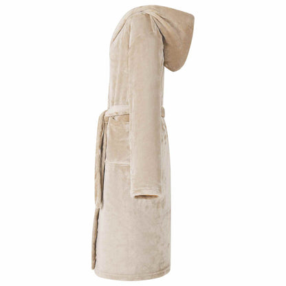 Bathrobe Hoodie Beige XL Flannel