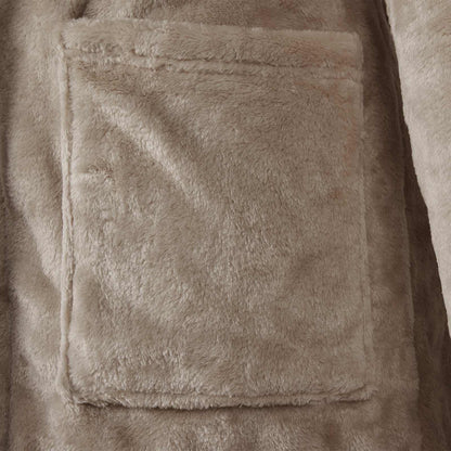 Bathrobe Hoodie Camel M Flannel