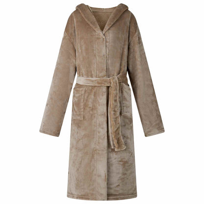 Bathrobe Hoodie Camel XXL Flannel