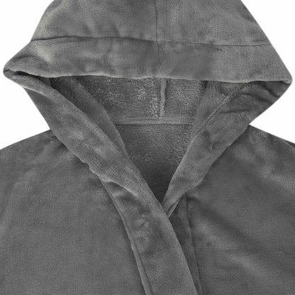 Bathrobe Hoodie Dark Grey S Flannel