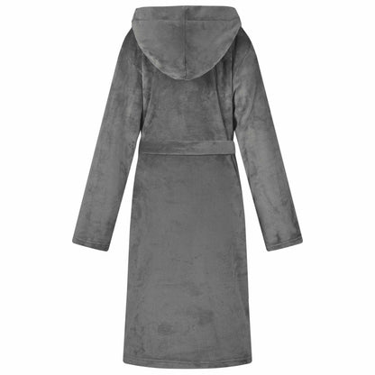 Bathrobe Hoodie Dark Grey S Flannel