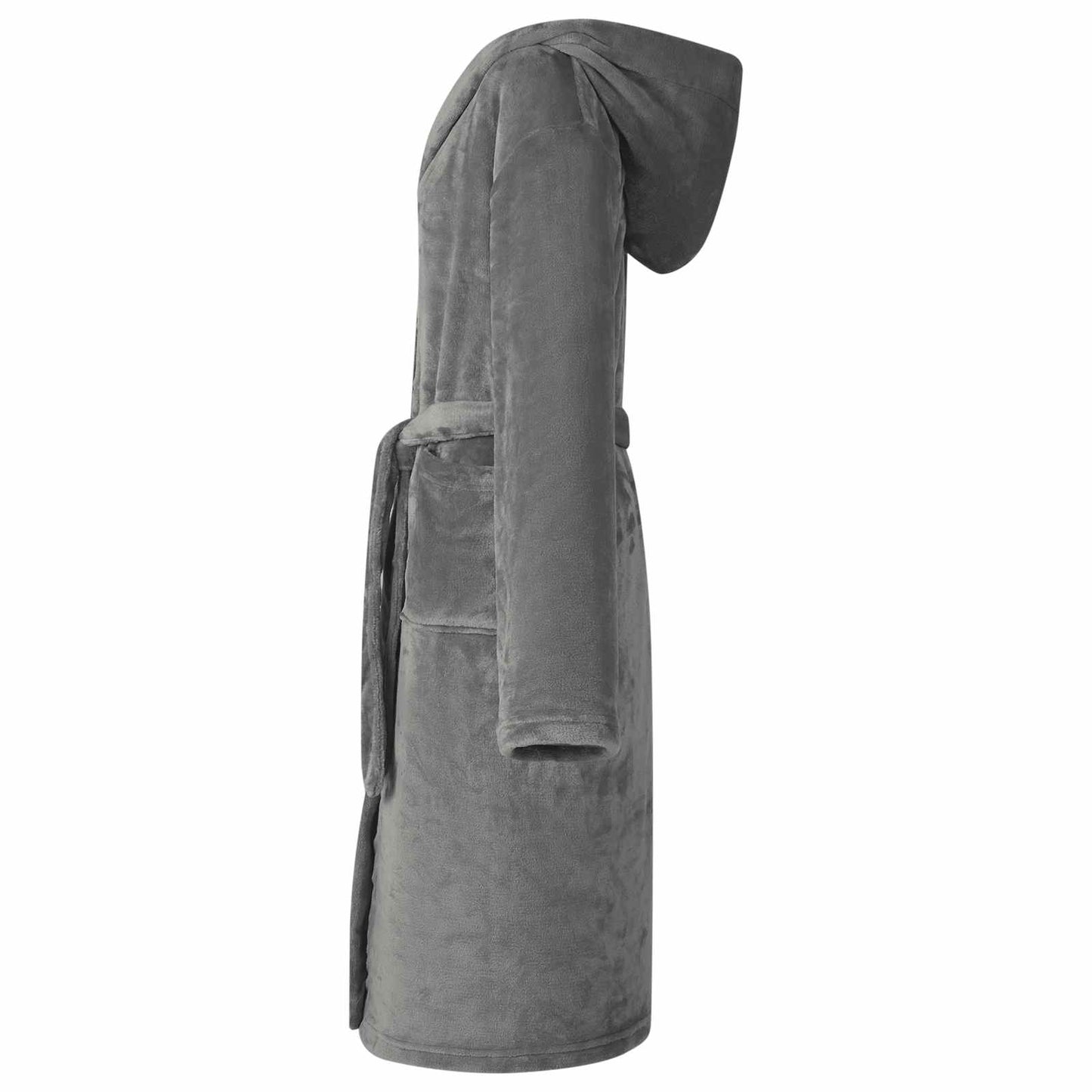 Bathrobe Hoodie Dark Grey M Flannel