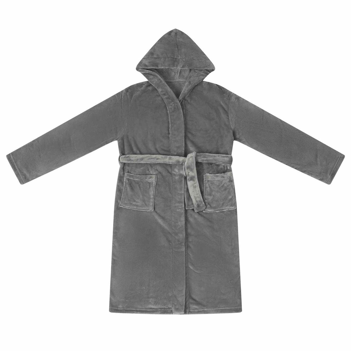 Bathrobe Hoodie Dark Grey L Flannel