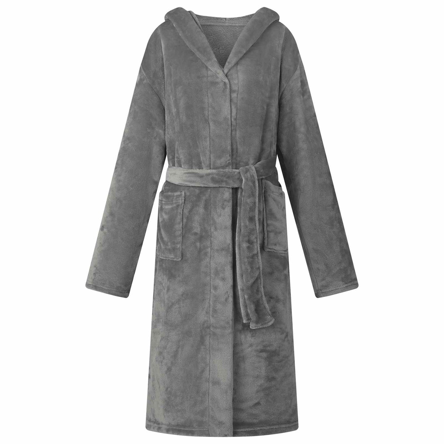 Bathrobe Hoodie Dark Grey XL Flannel