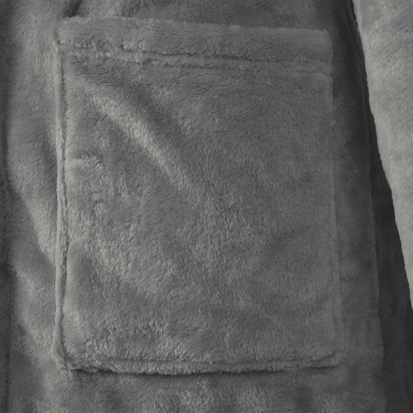 Bathrobe Hoodie Dark Grey XXL Flannel