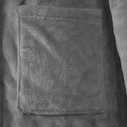 Bathrobe Hoodie Dark Grey XXXL Flannel