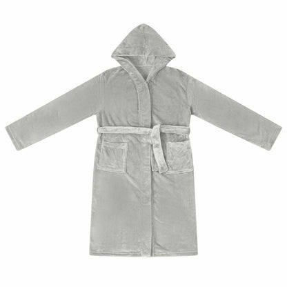 Bathrobe Hoodie Grey S Flannel