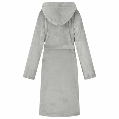 Bathrobe Hoodie Grey L Flannel
