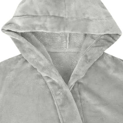 Bathrobe Hoodie Grey XL Flannel
