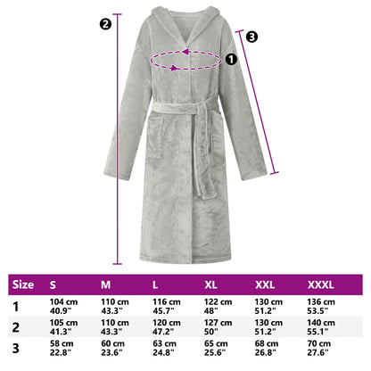 Bathrobe Hoodie Grey XXXL Flannel