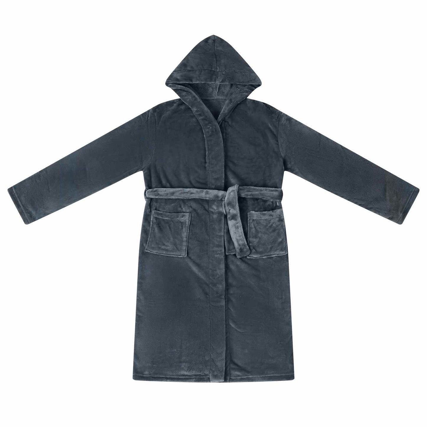 Bathrobe Hoodie Navy Blue XL Flannel
