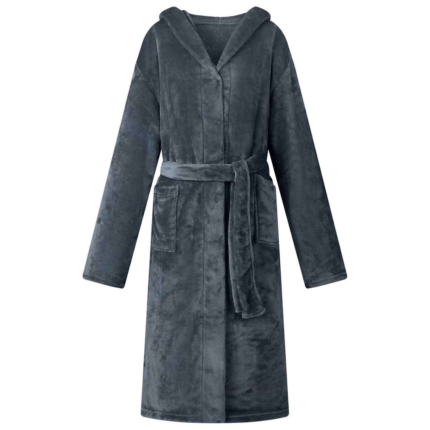 Bathrobe Hoodie Navy Blue XXL Flannel