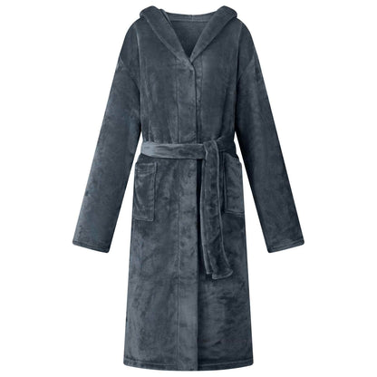 Bathrobe Hoodie Navy Blue XXL Flannel