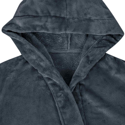 Bathrobe Hoodie Navy Blue XXXL Flannel