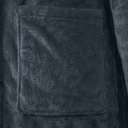 Bathrobe Hoodie Navy Blue XXXL Flannel