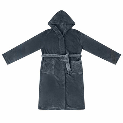 Bathrobe Hoodie Navy Blue XXXL Flannel