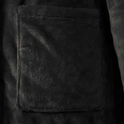 Bathrobe Hoodie Black M Flannel