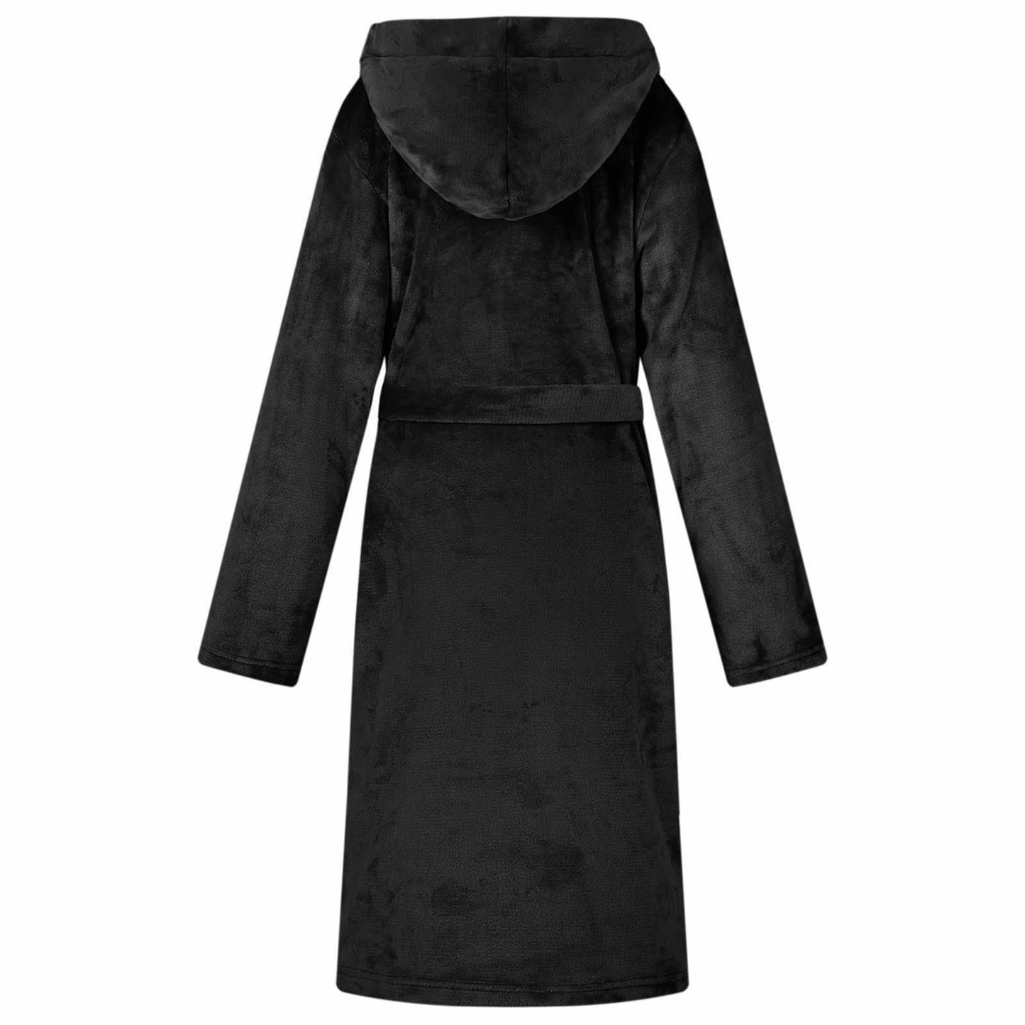 Bathrobe Hoodie Black XL Flannel