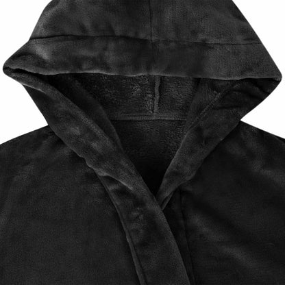 Bathrobe Hoodie Black XXL Flannel