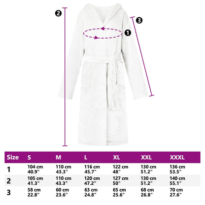Bathrobe Hoodie White M Flannel