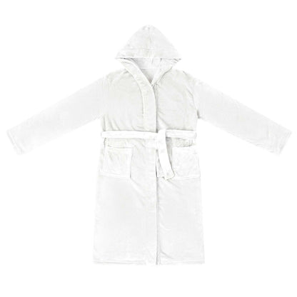 Bathrobe Hoodie White XL Flannel