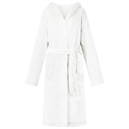 Bathrobe Hoodie White XXXL Flannel