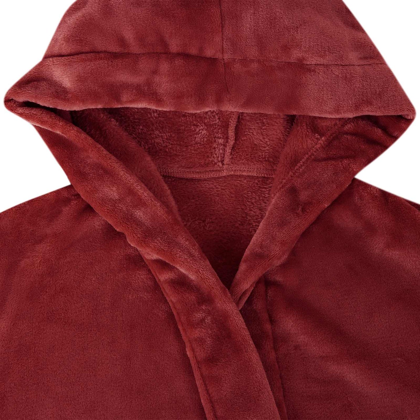 Bathrobe Hoodie Bordeaux Red S Flannel