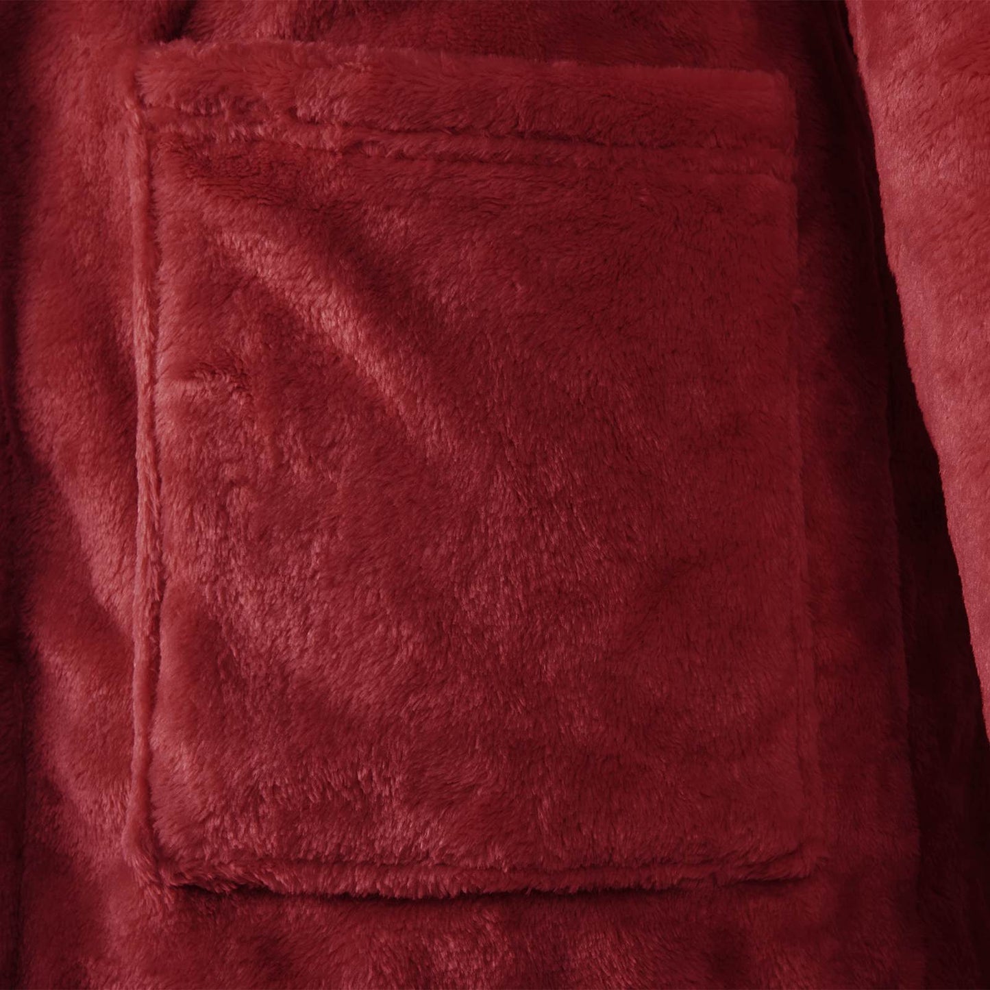 Bathrobe Hoodie Bordeaux Red XL Flannel