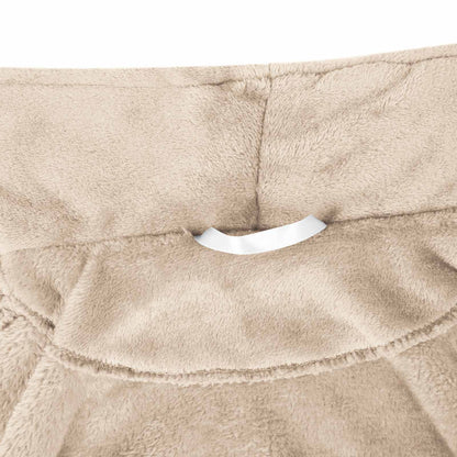 Bathrobe without Hood Beige L Flannel