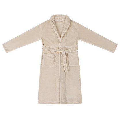 Bathrobe without Hood Beige XL Flannel